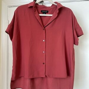 Rachel Zoe Women's Bricked Red / Mauve Button-Up Top
